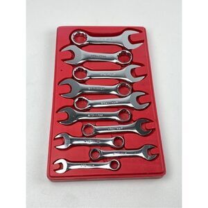 ATD Hand Tools 10 pc Shiny Chrome Stubby Combination SAE Wrench Set Plastic Case
